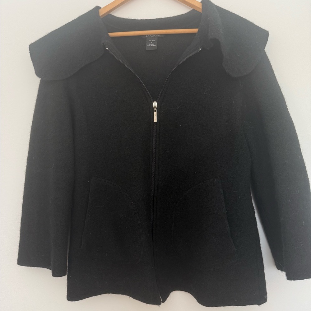 Amour Black 100% wool Pea Coat